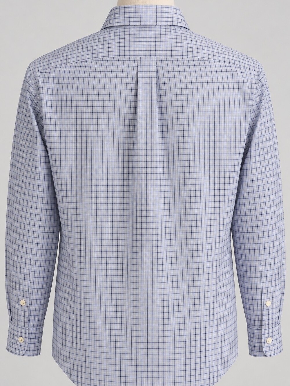 Brooks Brothers Men’s Light Blue Dress Shirt with Navy Windowpane - Picture 2 of 7